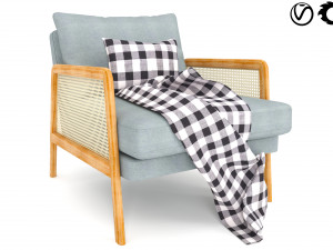 Armchair 01 with rattan 3D Модель