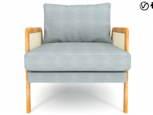 Armchair 01 with rattan 3Dモデル