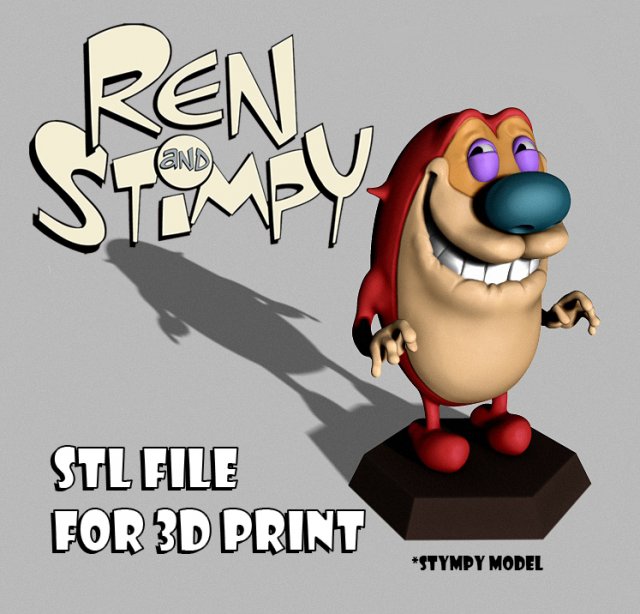stimpy for 3d print Modèles 3D en vedette .c4d .max .obj .3ds .fbx .stl .blend 