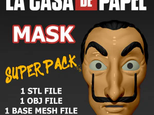 la casa de papel - m&aacute;scara de dali Modelo de Impressão 3D
