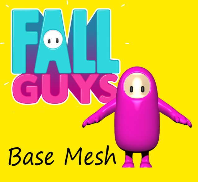 free fall guy base mesh 3D Model .c4d .max .obj .3ds .fbx .stl .blend 