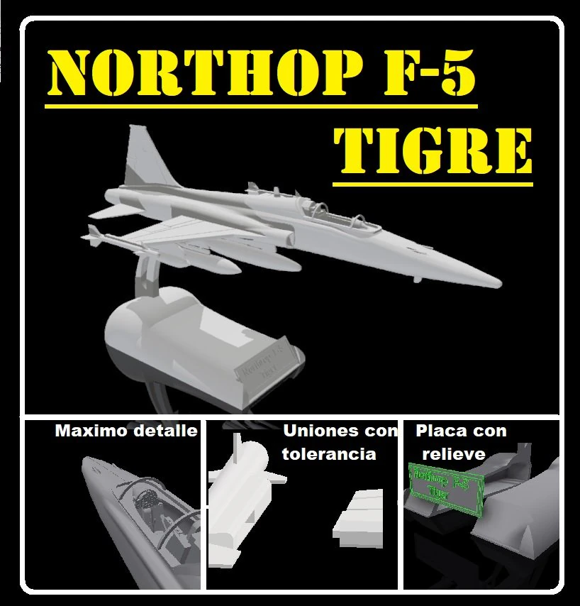 northrop f-5 tiger 3D Print Model .c4d .max .obj .3ds .fbx .stl .blend 