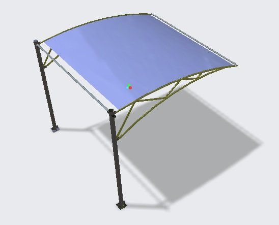 cantilever car shed 3D Model .c4d .max .obj .3ds .fbx .stl .blend 