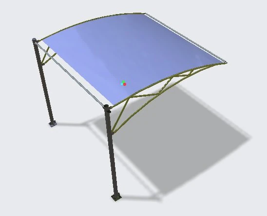 cantilever car shed 3D Model .c4d .max .obj .3ds .fbx .stl .blend