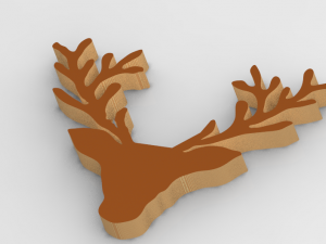 deer wood art Modello di stampa 3D