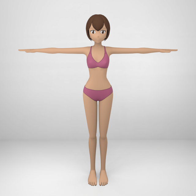 Female - Type 1 Model 3D .c4d .max .obj .3ds .fbx .stl .blend 