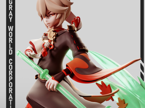 Kaedehara Kazuha Genshin Impact 3D Baskı Modeli