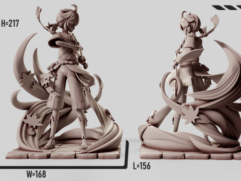 Kaedehara Kazuha Genshin Impact 3D Baskı Modeli