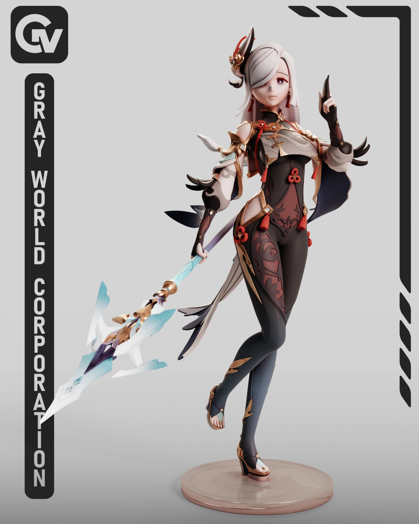 Shenhe Genshin Impact 3D Print Model .c4d .max .obj .3ds .fbx .stl .blend 