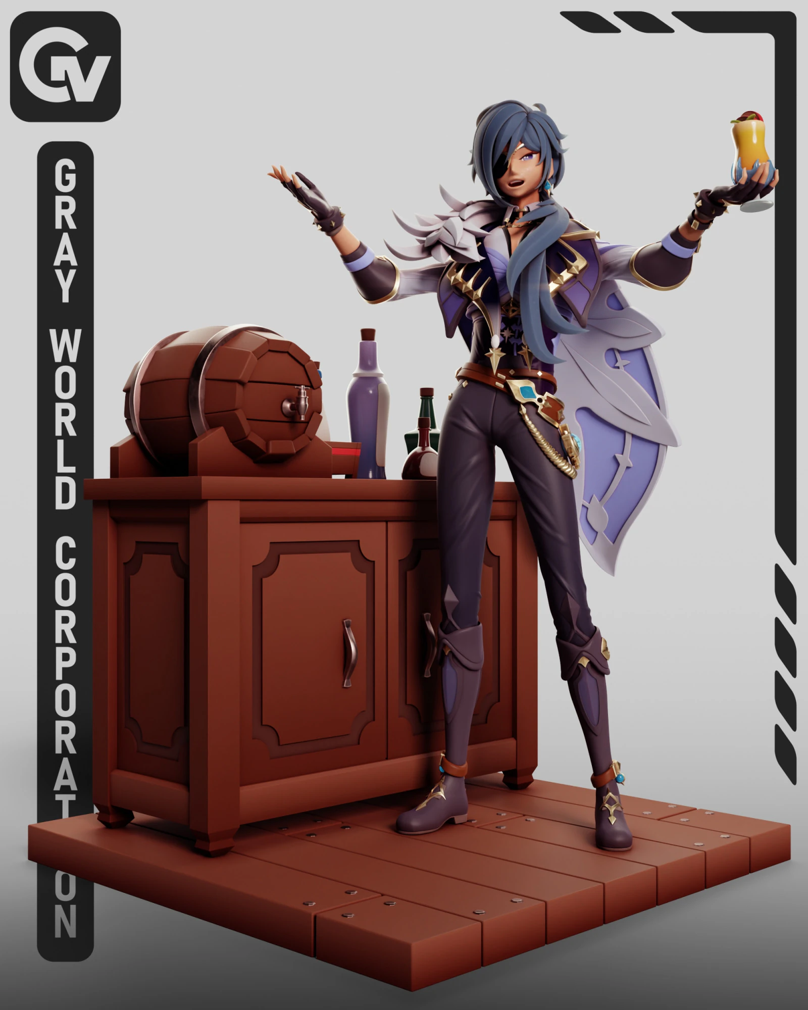 Kaeya Genshin Impact 3D Print Model .c4d .max .obj .3ds .fbx .stl .blend 