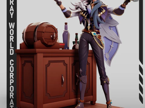 Impacto Kaeya Genshin Modelo de Impressão 3D