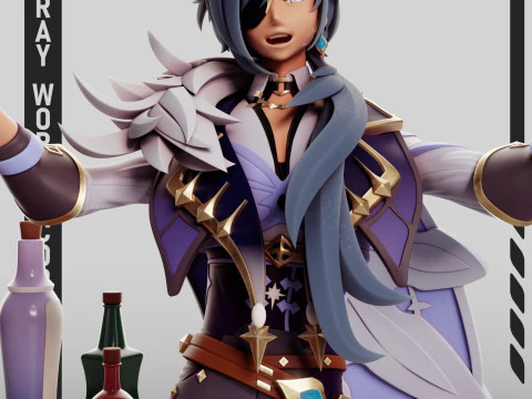 Kaeya Genshin Impact 3D Print Model