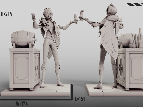 Kaeya Genshin Impact 3D Druckmodell