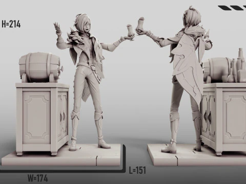 Kaeya Genshin Impact 3D Print Model