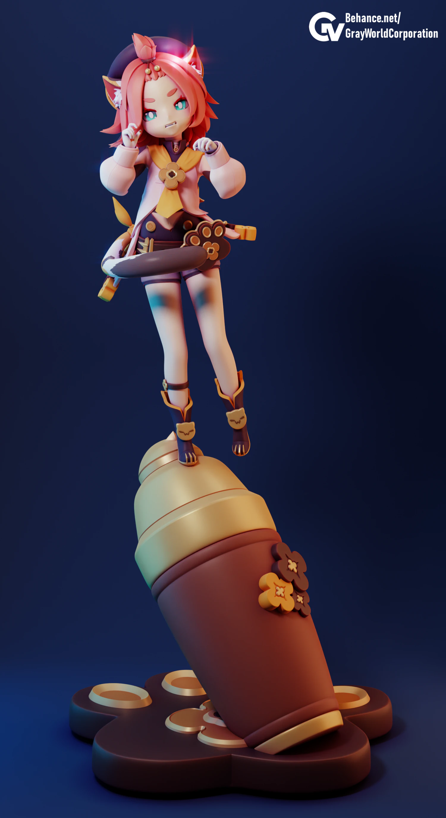 Diona Genshin Impact 3D Print Model .c4d .max .obj .3ds .fbx .stl .blend 