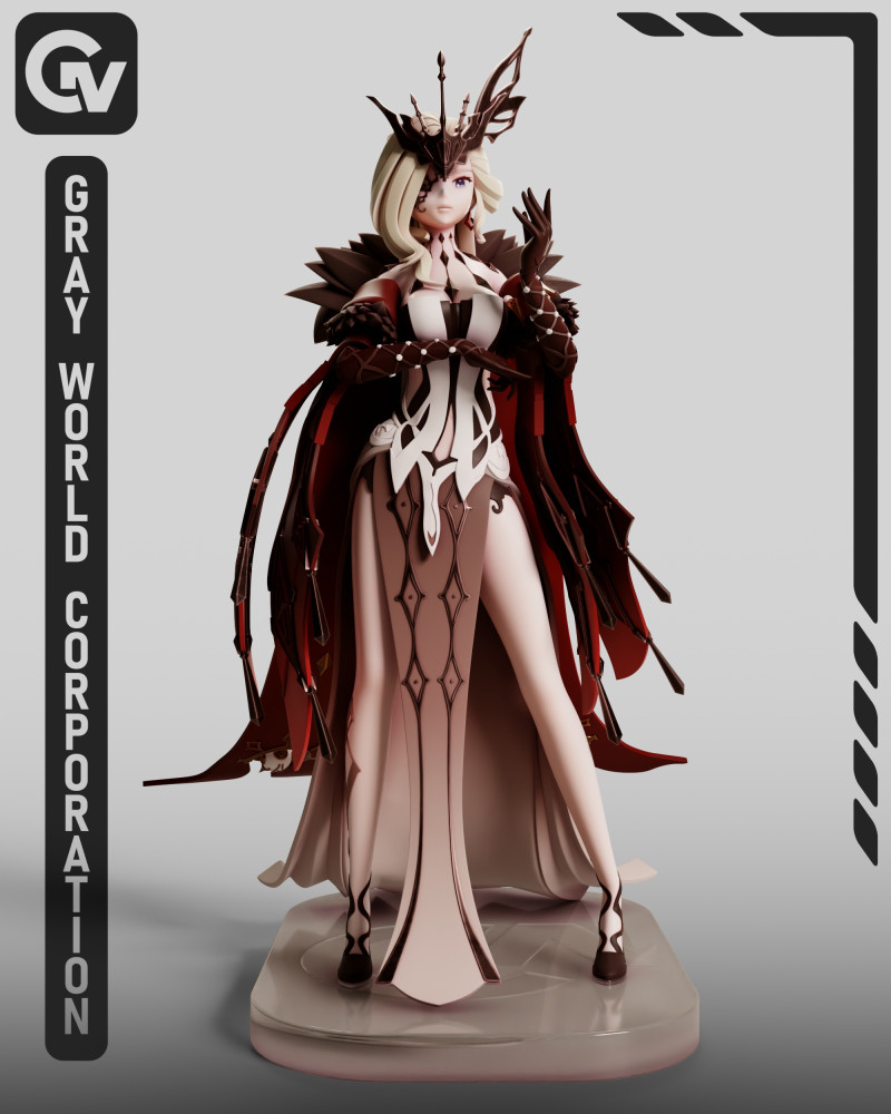 La Signora Genshin Impact Model Cetak 3D .c4d .max .obj .3ds .fbx .stl .blend