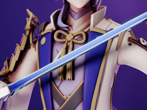 Kamisato Ayato Genshin Impact Modelo de Impressão 3D