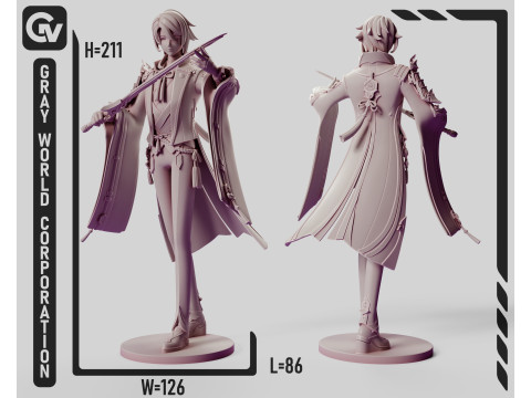 Kamisato Ayato Genshin Impact 3D Print Model