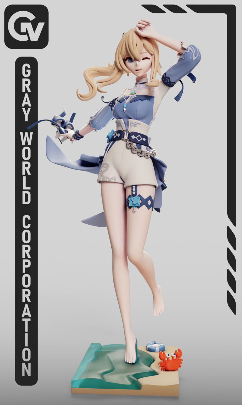 Jean Sea Breeze Dandelion Genshin Impact 3Dプリントモデル .c4d .max .obj .3ds .fbx .stl .blend