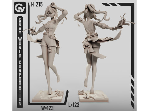 Jean Sea Breeze Dandelion Genshin Impact 3Dプリントモデル