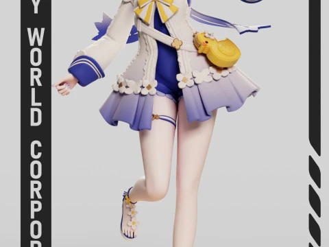 Barbara Summertime Sparkle Genshin Impact Modello di stampa 3D