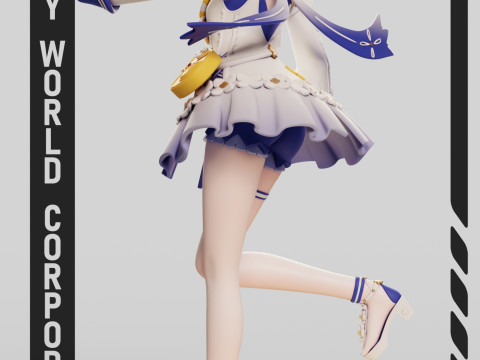 Barbara Summertime Sparkle Genshin Impact 3Dプリントモデル