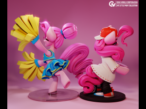 Cheerleader Pinkie Pie And Limp Pinkit - My Little Pony Modèles 3D en vedette