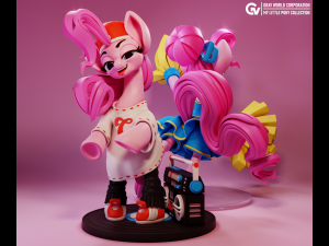 Cheerleader Pinkie Pie And Limp Pinkit - My Little Pony Modèles 3D en vedette