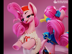 Cheerleader Pinkie Pie And Limp Pinkit - My Little Pony Modèles 3D en vedette