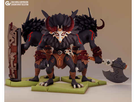 Mitachurls Set Genshin Impact 3D 프린트 모델