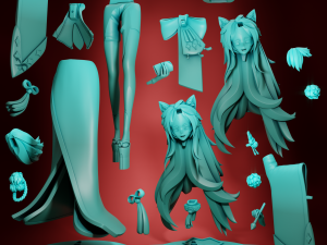 Miss Hina-Sama Genshin Impact 3D 打印模型