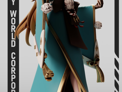Miss Hina-Sama Genshin Impact 3D 打印模型