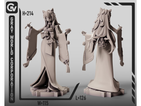 Miss Hina-Sama Genshin Impact 3D 打印模型