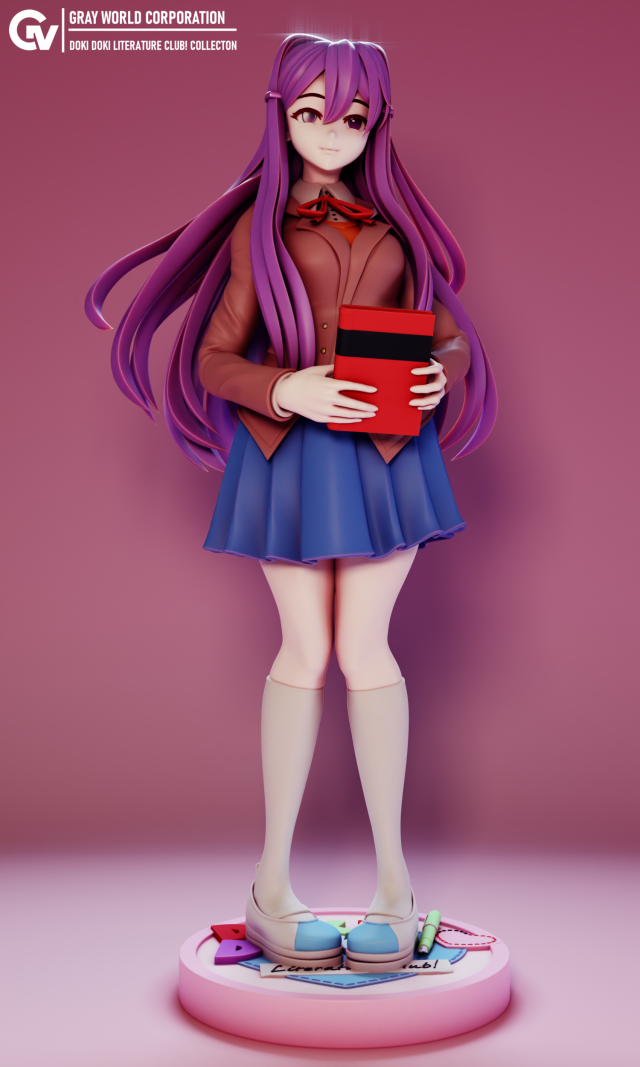 Yuri Doki Doki Literature Club 3D Принт Модель .c4d .max .obj .3ds .fbx .stl .blend 