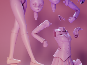 Natsuki Doki Doki Literature Club 3D 프린트 모델