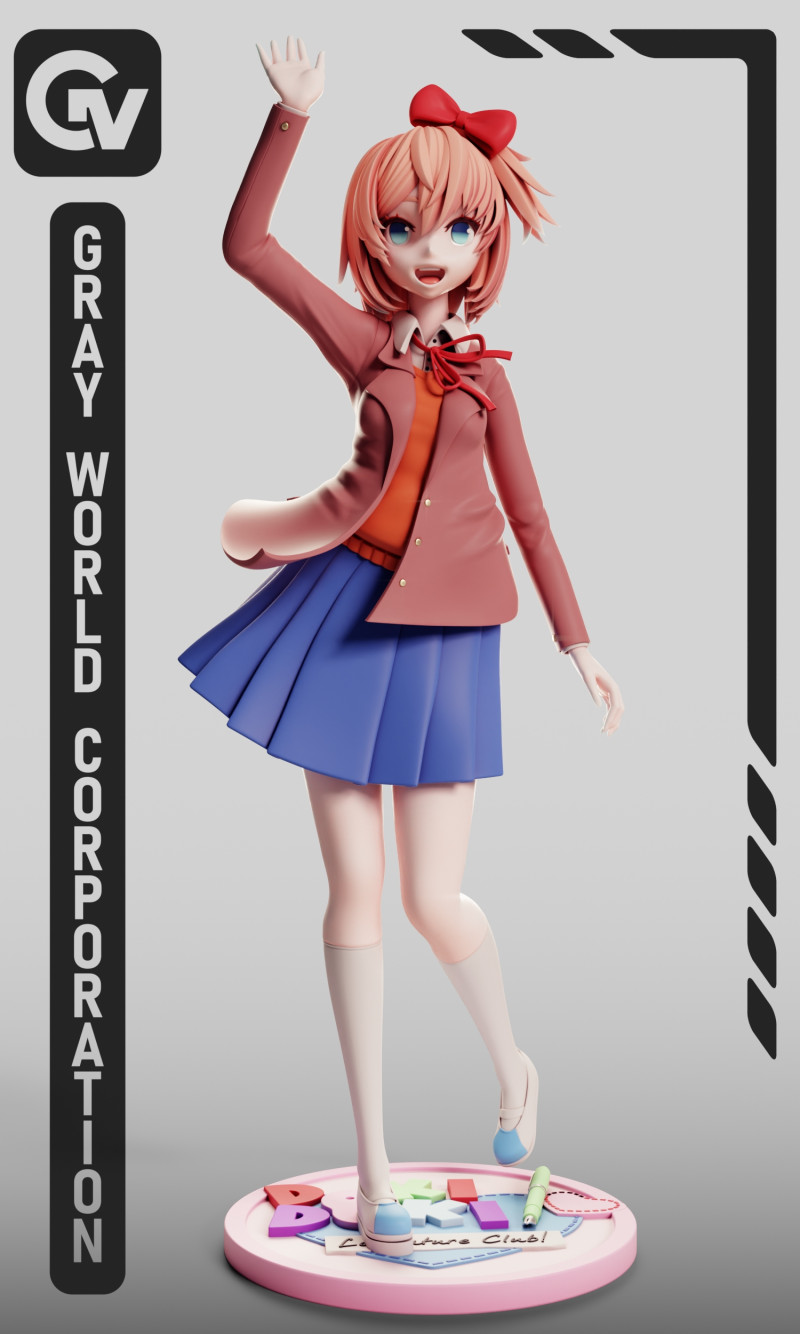 Sayori - Doki Doki Literature Club Modelo de impresión 3D .c4d .max .obj .3ds .fbx .stl .blend