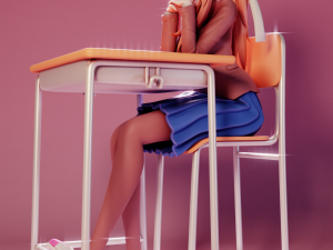 Monika - Doki Doki Literature Club 3D-Druckmodell