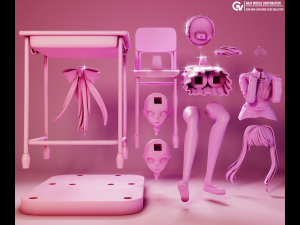 Monika - Doki Doki Literature Club 3D-Druckmodell