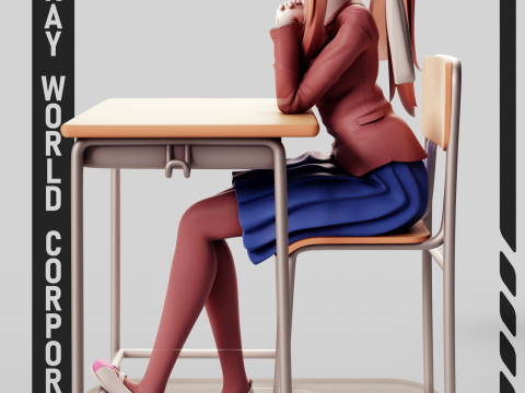 Monika - Doki Doki Literature Club 3D Принт Модель