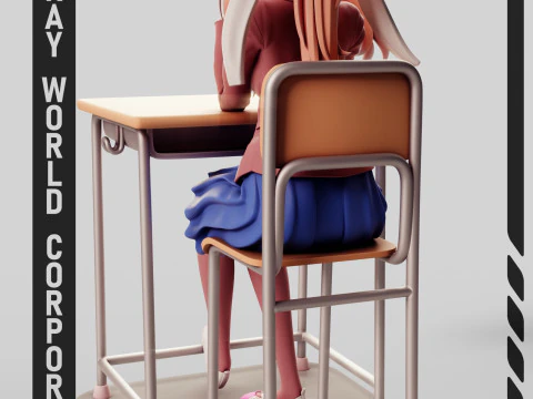 Monika - Doki Doki Literature Club 3D Print Model