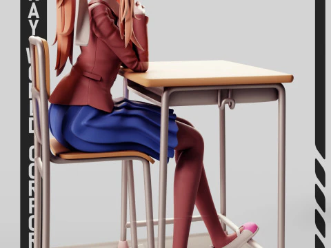Monika - Doki Doki Literature Club 3D Print Model