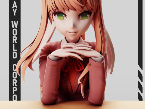 Monika - Doki Doki Literature Club 3D Принт Модель
