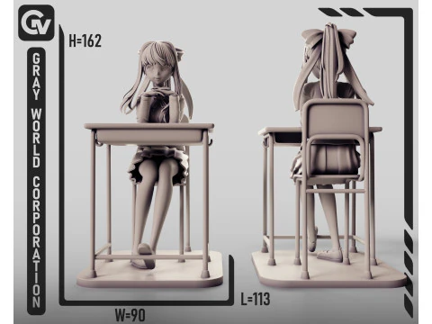 Monika - Doki Doki Literature Club 3D Print Model