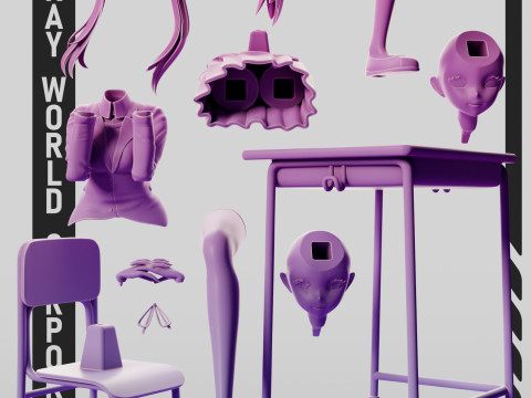 Monika - Doki Doki Literature Club 3D Принт Модель