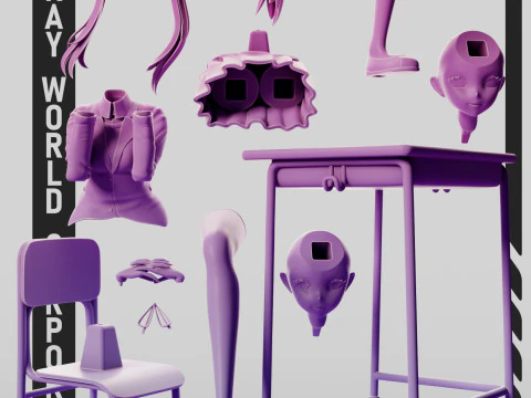 Monika - Doki Doki Literature Club 3D Print Model
