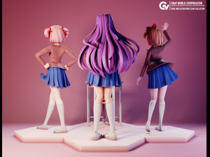 Doki Doki Literature Club Set 3D Print Model