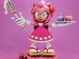 Amy Rose Confectioner - Sonic The Hedgehog Modelo de impresión 3D 