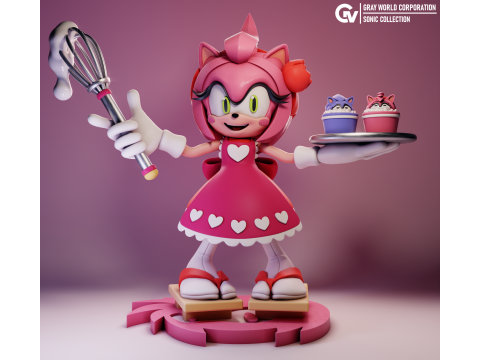 Amy Rose Confectioner - Sonic The Hedgehog 3D Print Model