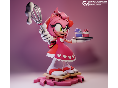 Amy Rose Confectioner - Sonic The Hedgehog 3D Принт Модель