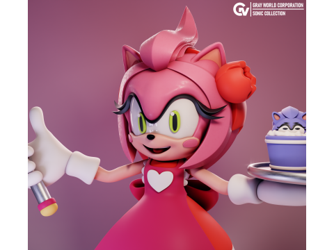 Amy Rose Confectioner - Sonic The Hedgehog 3D Принт Модель